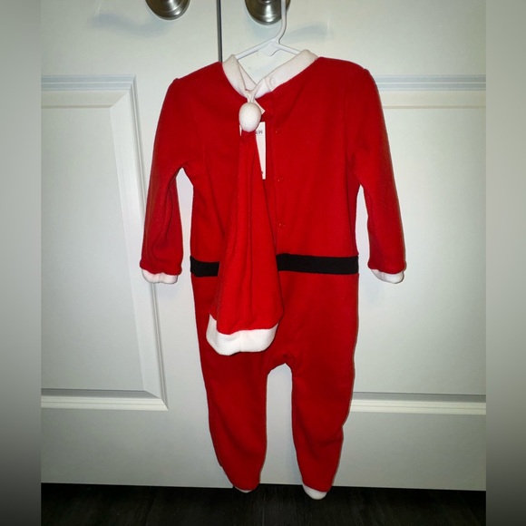 🎅 Santa Costume Onesie Pajama 18 months - 2T w Hat H&M Kids Baby Christmas Set - Picture 4 of 8